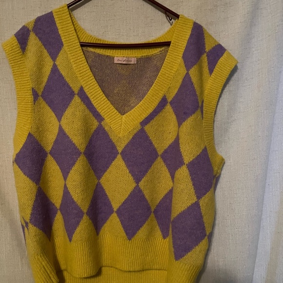 Ces Femme Sweaters - Ces Femme Argyle Patterned Sweater Vest Size L